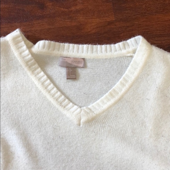 Cream V-Neck Sweater - Picture 2 of 5